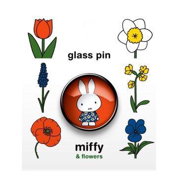 Glazen Pin Nijntje met Bloemen - 2 cm