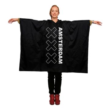 Regenponcho Amsterdam  - Zwart – One Size
