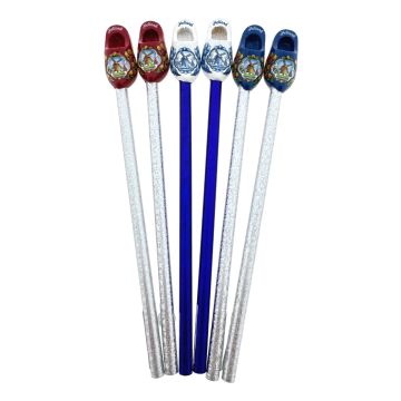 Pencils Red - White - Blue Clogs, 6 pieces