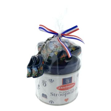 Regenboog Blikje - Stroopwafels met klompjes - Blauw