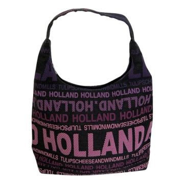 Schoudertas Julia L Holland in zwart/paars van Robin Ruth
