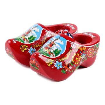 Set houten klompjes 10cm, Rood