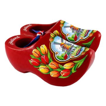 Rode Souvenir Klompen - 14 cm
