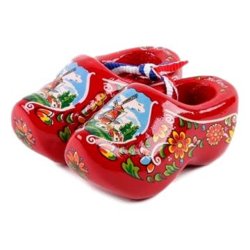 Set wooden clogs 6 cm, Red