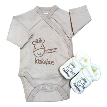 Baby Romperset Kiekeboe – Zandkleur (0-3 maanden)