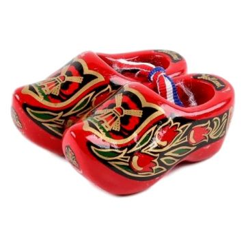 Set wooden clogs 6 cm, Red/Gold