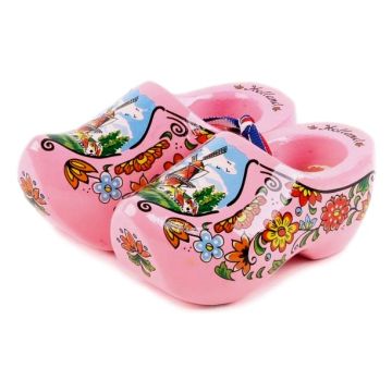 Set houten klompjes 10cm, Roze