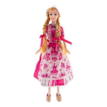 Pop Sandy in Hollandse Klederdracht - Roze , 30cm