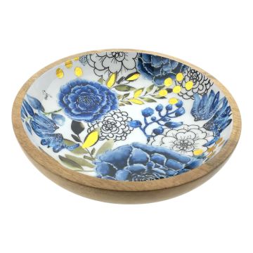 Houten Fruitschaal Nederlands Blauw
