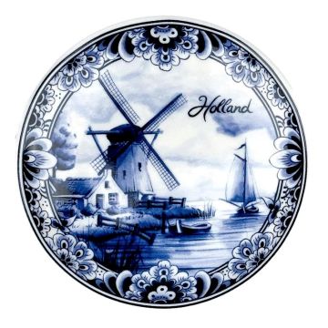 Delfts Blauw Schaaltje - Hollands Landschap (Ø 10 cm)