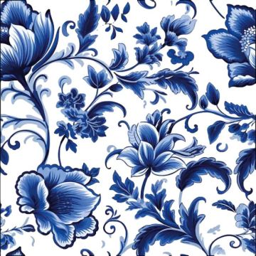 Pakje Servetten "Delfts Blauwe bloemen" (20 stuks)