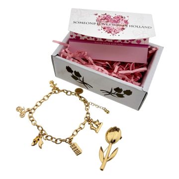 Setje Hollandse iconen armband  +Tulp broche 