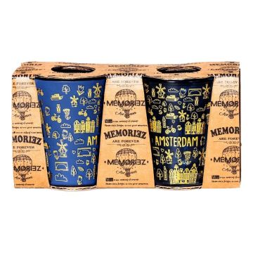 Memoriez Shot glasses Amsterdam Zwart/Goud