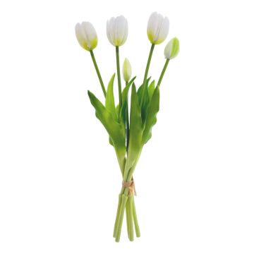 Tulpen Kunstbloem Boeket 5 stuks, 'Wit' 39 cm