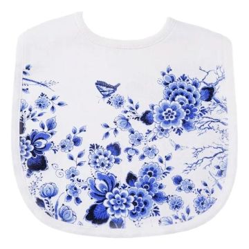 Baby slabbetje Delfts blauw Bloemen