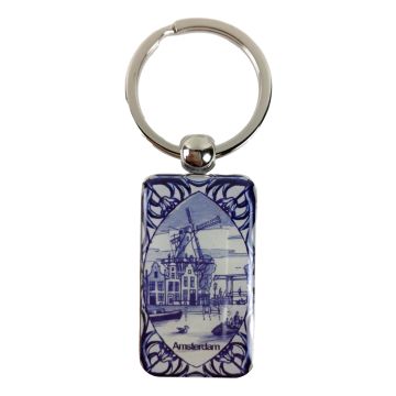 Sleutelhanger "Delfts Blauwe Molen Amsterdam"