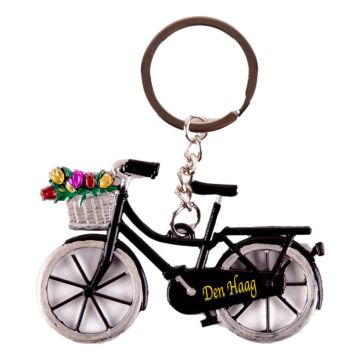 Sleutelhanger Fiets "Den Haag" , Zwart 