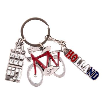 Sleutelhanger bedels fiets Holland - rood