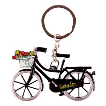 Sleutelhanger Fiets "Rotterdam" , Zwart