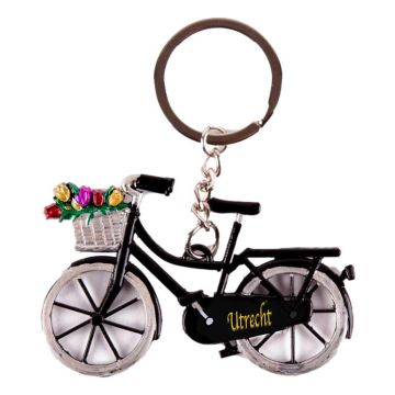 Sleutelhanger Fiets "Utrecht" , Zwart