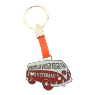Sleutelhanger "VW Busje Rood - Amsterdam"