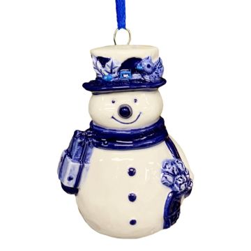 Christmas ornament Snowman Delft Blue 8cm