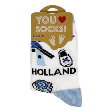 Kindersokken "Delfts Blauw" , 7-8 jaar