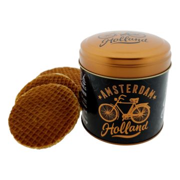 Stroopwafels "Amsterdam Holland Fiets Goud"
