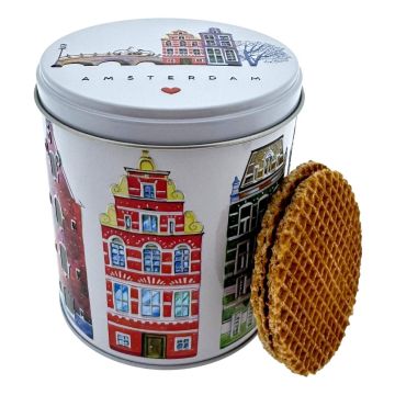 Stroopwafels in Blik "Amsterdam Grachten - Kleur"