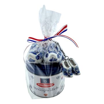Stroopwafels in Blik met Klompjes en Sleutelhanger - Amsterdam