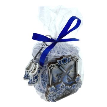 Delft Blue Stroopwafels Gift "Windmills"
