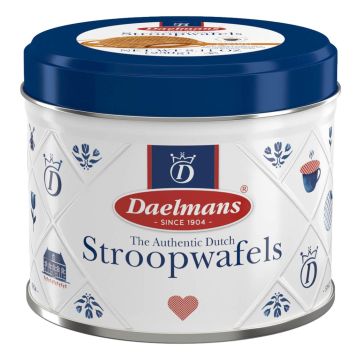 Stroopwafels in Delfts Blauw blik