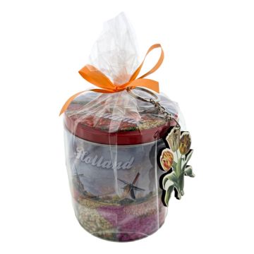 Stroopwafel Blik met Tulpen