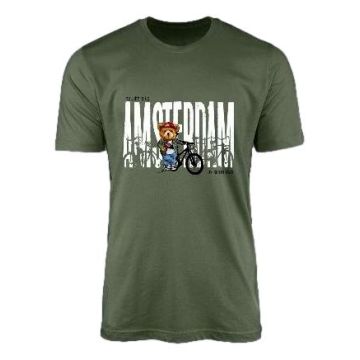 Unisex T-Shirt Me With Bike Amsterdam Groen