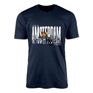 Unisex T-Shirt Me With Bike Amsterdam Navy