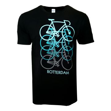 T-Shirt Neon Bikes Rotterdam Black