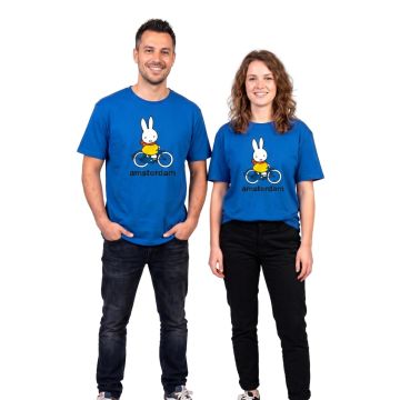 Unisex T-Shirt Nijntje Blauw Fiets