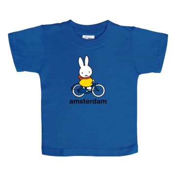 T-shirt Nijntje op de fiets - Amsterdam - Blauw