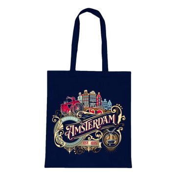 Katoenen Tas "Amsterdam Blauw Amsterdam"