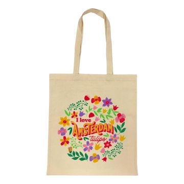 Katoenen Tas "Flower Power Amsterdam"