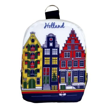 Uitvouwbare tas "Grachtenhuizen Kleur" in zakje
