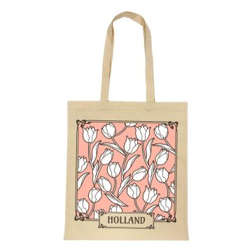 Katoenen Tas "Tulpen Roze Holland"