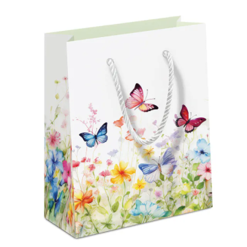 Cadeautasje Butterflies in field wit
