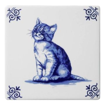 Tegel "De Poes" , 13 cm 