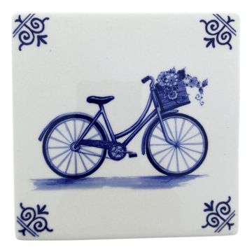 Tegel "De Fiets" , 13 cm 