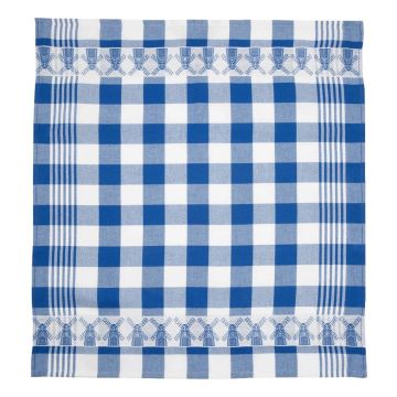 Theedoek Molens Blauw/Wit geblokt