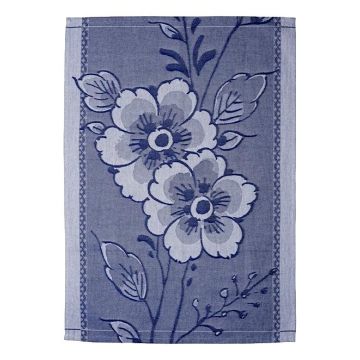 Theedoek Bloemen Delfts Blauw 50x 70cm