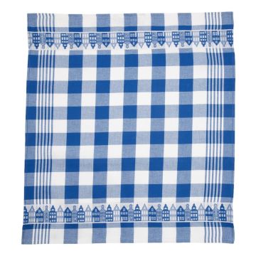 Theedoek "Grachtenpanden Blauw"