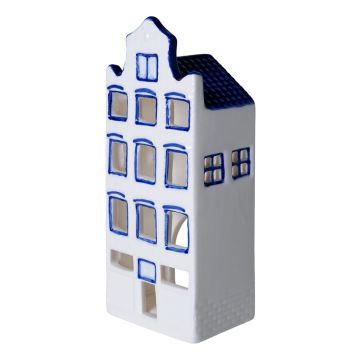 Waxinelichthouder Huisje 3 - Verhoogde Halsgevel - 16.5 cm