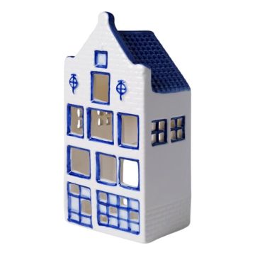 Waxinelichthouder Huisje 4 - Tuitgevel  - 14 cm